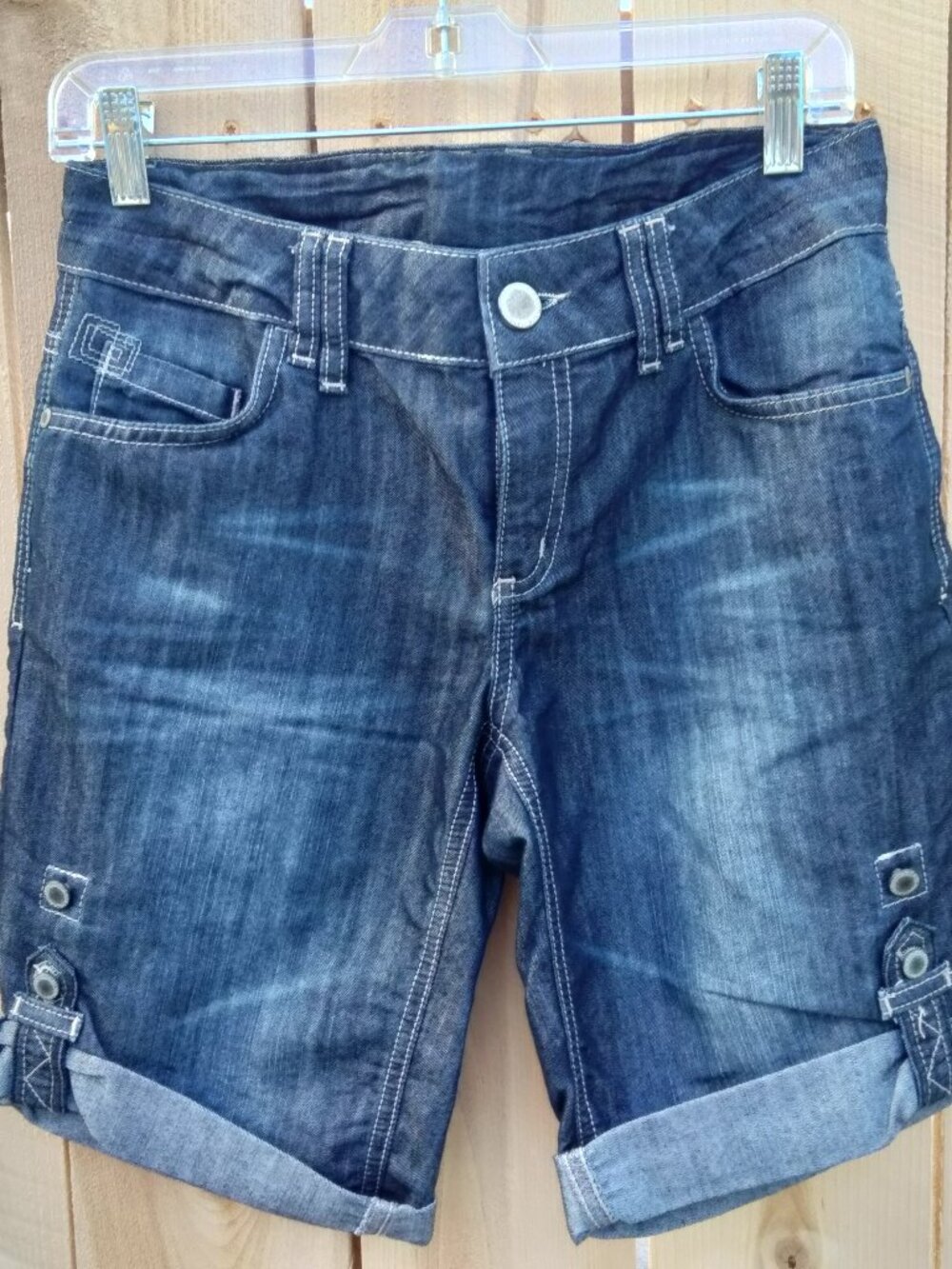 LCW NWT Dark Wash Denim Roll-Cuff Bermuda Shorts Women's Size 36 (XS/S)